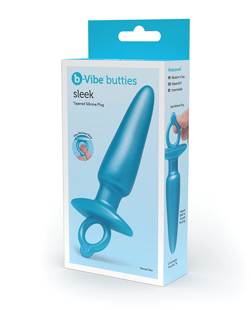b-Vibe Butties Sleek Tapered anal plug - Blue