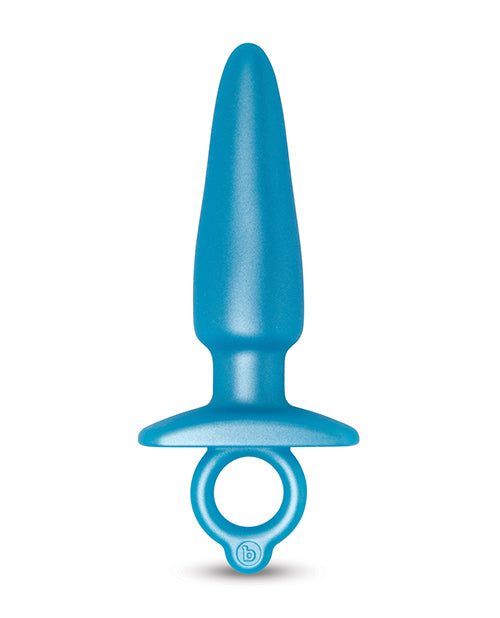 Sleek blue tapered anal plug design