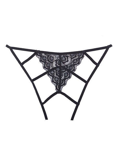 Adore Luv Web Strappy Open Front Panty Black O/s | Shop Lowest Prices at Funlove.com