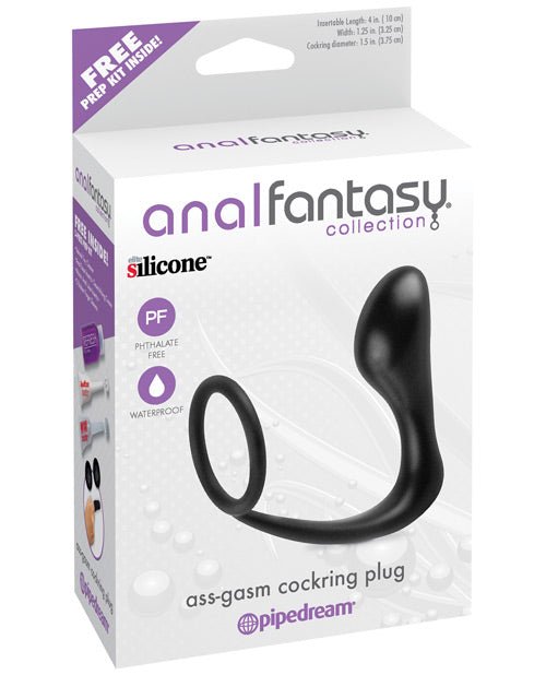 Anal Fantasy Collection Ass Gasm Cockring Plug - Black | Shop Lowest Prices at Funlove.com