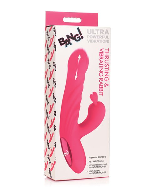 Bang! 10X Thrusting & Vibrating Rabbit - Pink | Shop Lowest Prices at Funlove.com