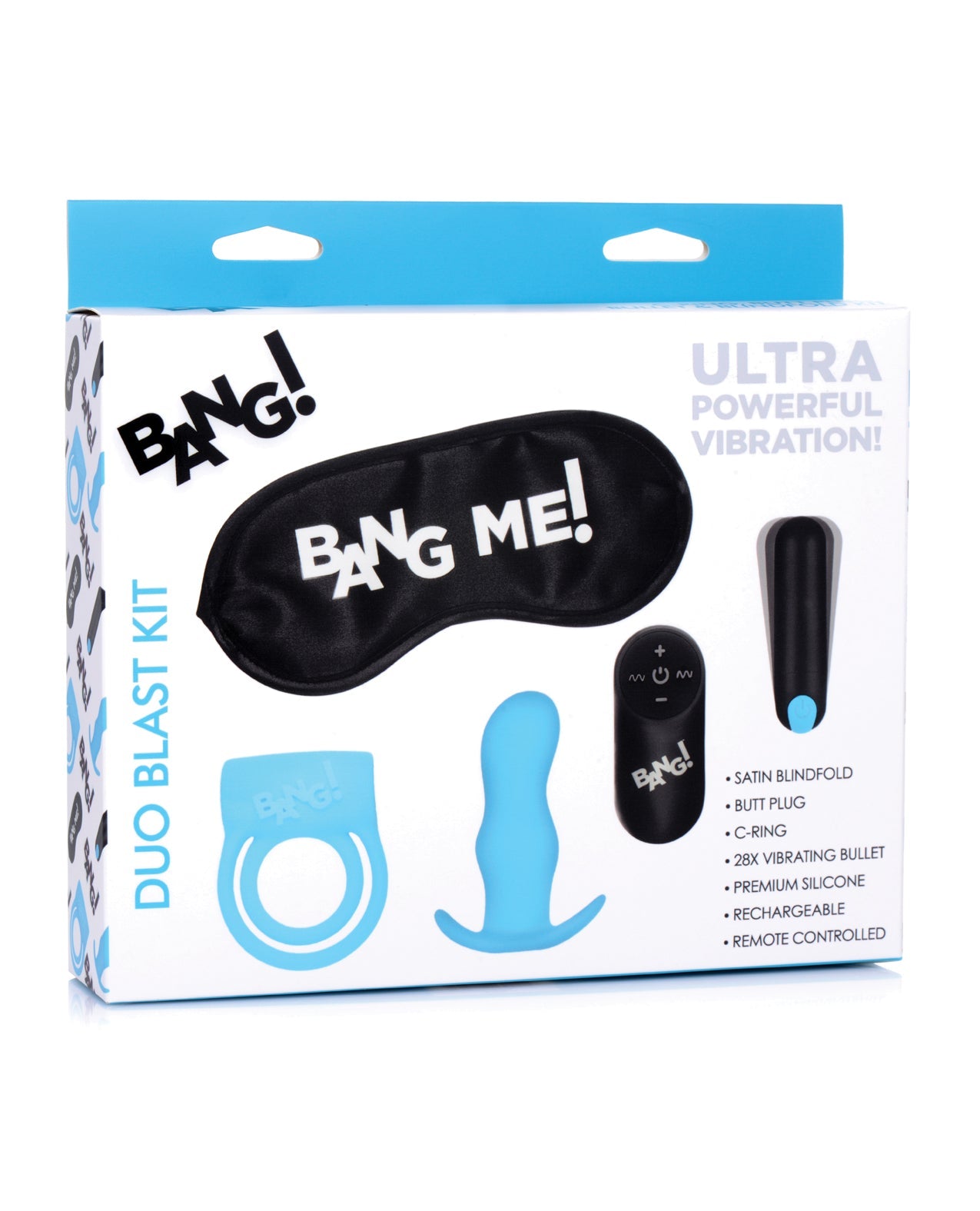 Bang! Duo Blast Remote Control Cock Ring & Butt Plug Vibe Kit - Blue | Shop Lowest Prices at Funlove.com