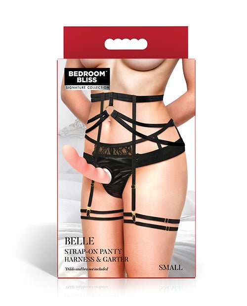 Bedroom Bliss Belle Strap - On Panty Harness & Garter - Small | Shop Lowest Prices at Funlove.com