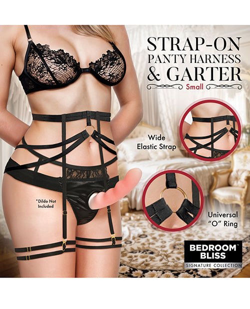 Bedroom Bliss Belle Strap - On Panty Harness & Garter - Small | Shop Lowest Prices at Funlove.com