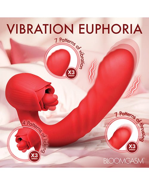 Bloomgasm Boom Bloom Thrusting & Licking Rose Vibrator | Shop Lowest Prices at Funlove.com