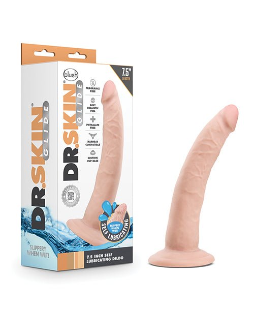 Blush Dr. Skin Glide 7.5" Self Lubricating Dildo | Shop Lowest Prices at Funlove.com