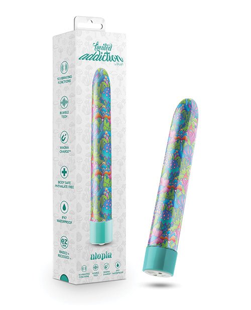 Blush Limited Addiction Utopia 7" Rechargeable Vibe - Aqua | Shop Lowest Prices at Funlove.com