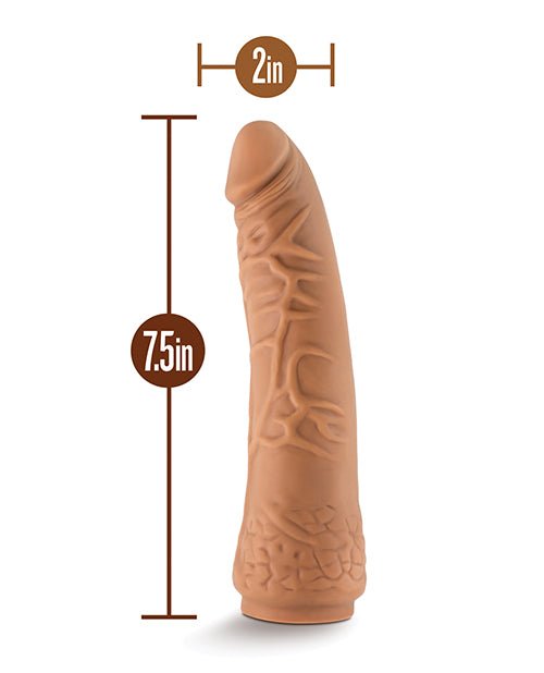 Blush Lock On 7.5" Hexanite Dildo w/Suction Cup Adapter - Mocha | Shop Lowest Prices at Funlove.com