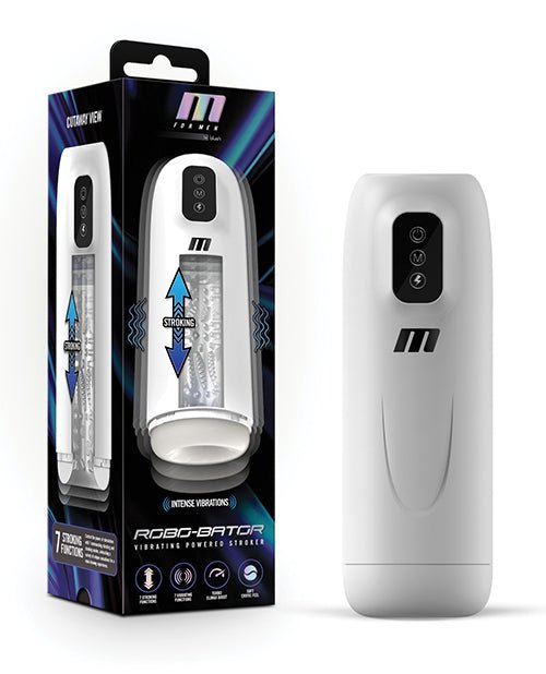 Blush M for Men Robo Bator Powered Vibrating Stroker - White | Shop Lowest Prices at Funlove.com