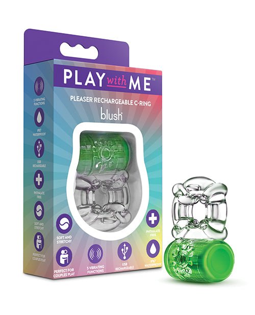 Blush Play With Me - Pleaser Rechargeable C - Ring - Neon Green | Shop Lowest Prices at Funlove.com
