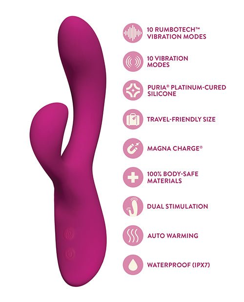 Blush Quinn Rabbit Vibrator - Burgundy | Shop Lowest Prices at Funlove.com