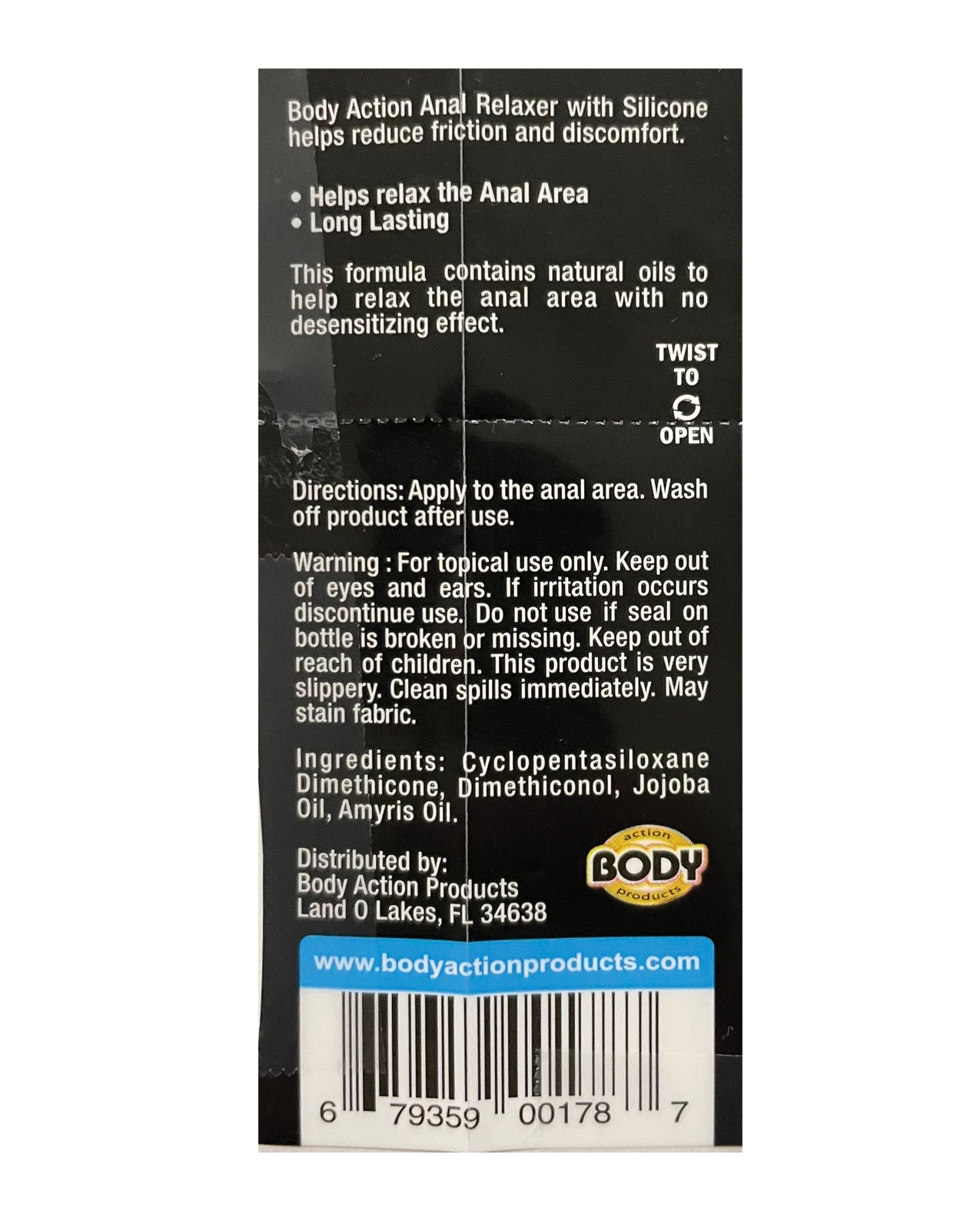 Body Action Anal Relaxer Silicone Lubricant - .5 oz | Shop Lowest Prices at Funlove.com