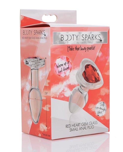 Booty Sparks Red Heart Gem Glass Anal Plug | Shop Lowest Prices at Funlove.com