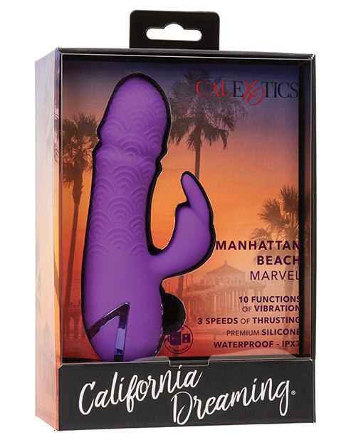 California Dreaming Manhattan Beach Marvel Dual Stimulation Vibe - Purple | Shop Lowest Prices at Funlove.com