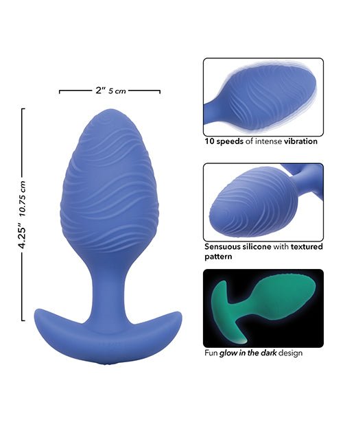 Cheeky Glow in the Dark Vibrating Butt Plug - Large Blue | Shop Lowest Prices at Funlove.com