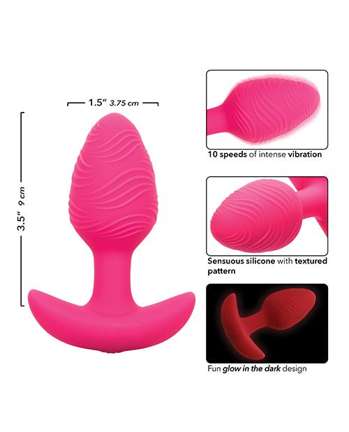 Cheeky Glow in the Dark Vibrating Butt Plug - Pink | Shop Lowest Prices at Funlove.com