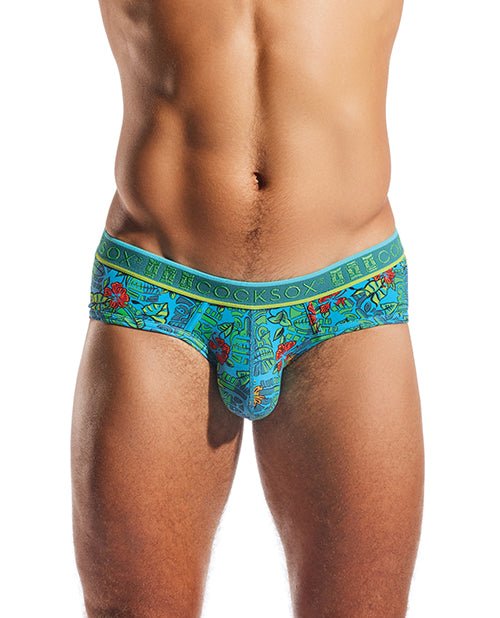 Cocksox Contour Pouch Sports Brief - Multi - Color Tiki XL | Shop Lowest Prices at Funlove.com