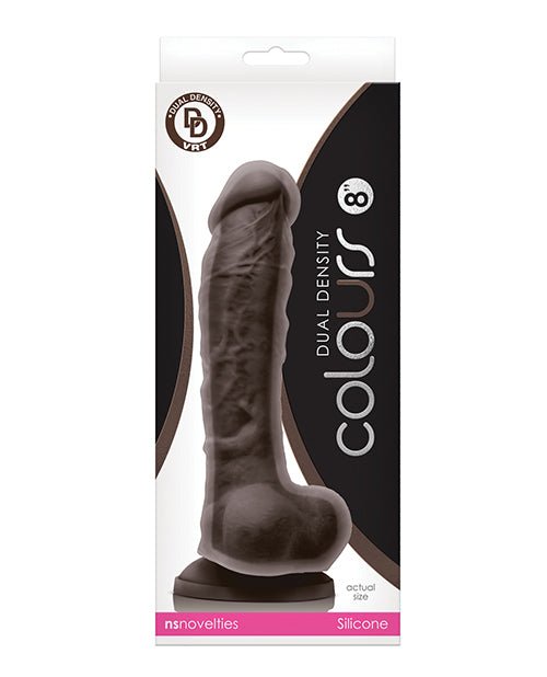 Colours Dual Density 8" Dildo - Dark Brown | Shop Lowest Prices at Funlove.com