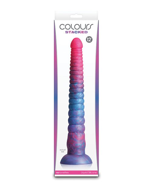 Colours Stacked 12" Dildo - Pink/Blue | Shop Lowest Prices at Funlove.com
