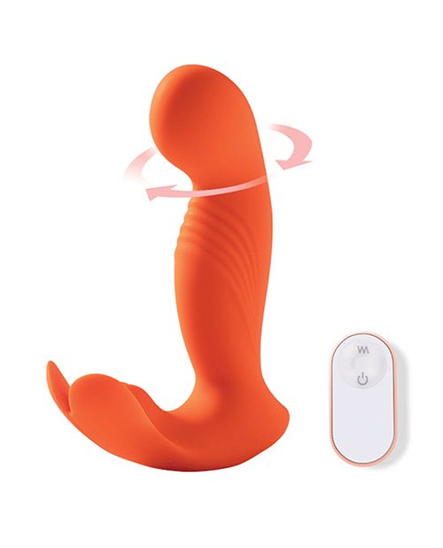 Crave 3 G - Spot Vibrator with Rotating Massage Head & Clit Tickler - Orange | Shop Lowest Prices at Funlove.com