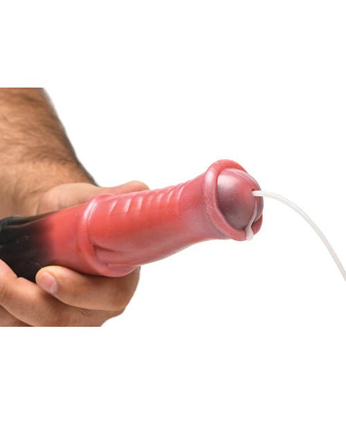 Creature Cocks Centaur Explosion Squirting Silicone Dildo - Black/Peach | Shop Lowest Prices at Funlove.com