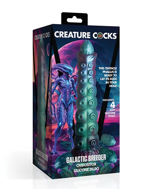 Creature Cocks Galactic Breeder Ovipositor Silicone Dildo w/Eggs - Multi Color | Shop Lowest Prices at Funlove.com