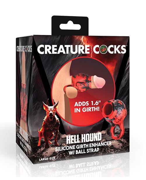 Creature Cocks Hell Bound Penis Sleeve & Ball Stretcher - Large, Red/Black | Shop Lowest Prices at Funlove.com