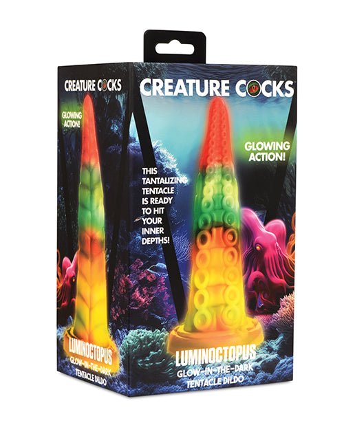 Creature Cocks Luminoctopus Glow - in - the - Dark Tentacle Dildo - Rainbow | Shop Lowest Prices at Funlove.com