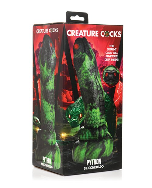 Creature Cocks Python Silicone Dildo - Black/Green | Shop Lowest Prices at Funlove.com