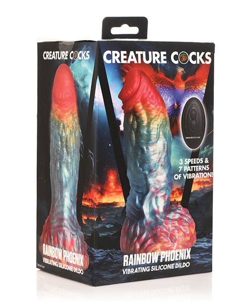 Creature Cocks Rainbow Phoenix Vibrating Dildo w/Remote Control - Rainbow | Shop Lowest Prices at Funlove.com