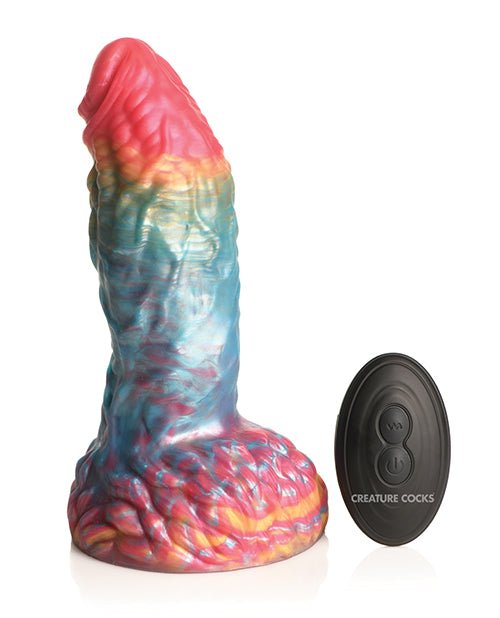 Creature Cocks Rainbow Phoenix Vibrating Dildo w/Remote Control - Rainbow | Shop Lowest Prices at Funlove.com