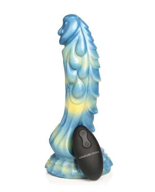 Creature Cocks Sea Stallion Vibrating Dildo w/ Remote - Blue/Yellow | Shop Lowest Prices at Funlove.com