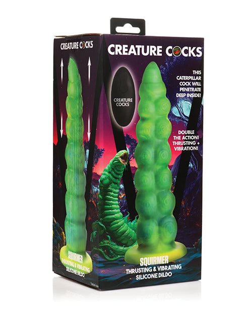Creature Cocks Squirmer Thrusting & Vibrating Silicone Dildo w/Remote Control - Multi Color | Shop Lowest Prices at Funlove.com