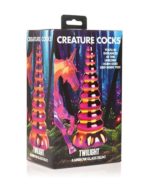 Creature Cocks Twilight Rainbow Glass Dildo | Shop Lowest Prices at Funlove.com
