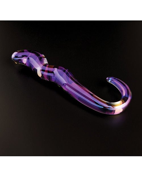 Cristal Blue Flame Curved Glass Dildo - Purple | Shop Lowest Prices at Funlove.com