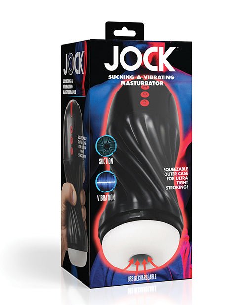 Curve Toys Jock Sucking & Vibrating Masturbator - Black | Shop Lowest Prices at Funlove.com