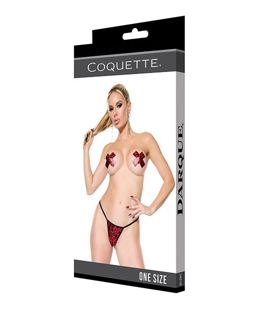 Darque Pasties w/G - String - Red/Black O/S | Shop Lowest Prices at Funlove.com
