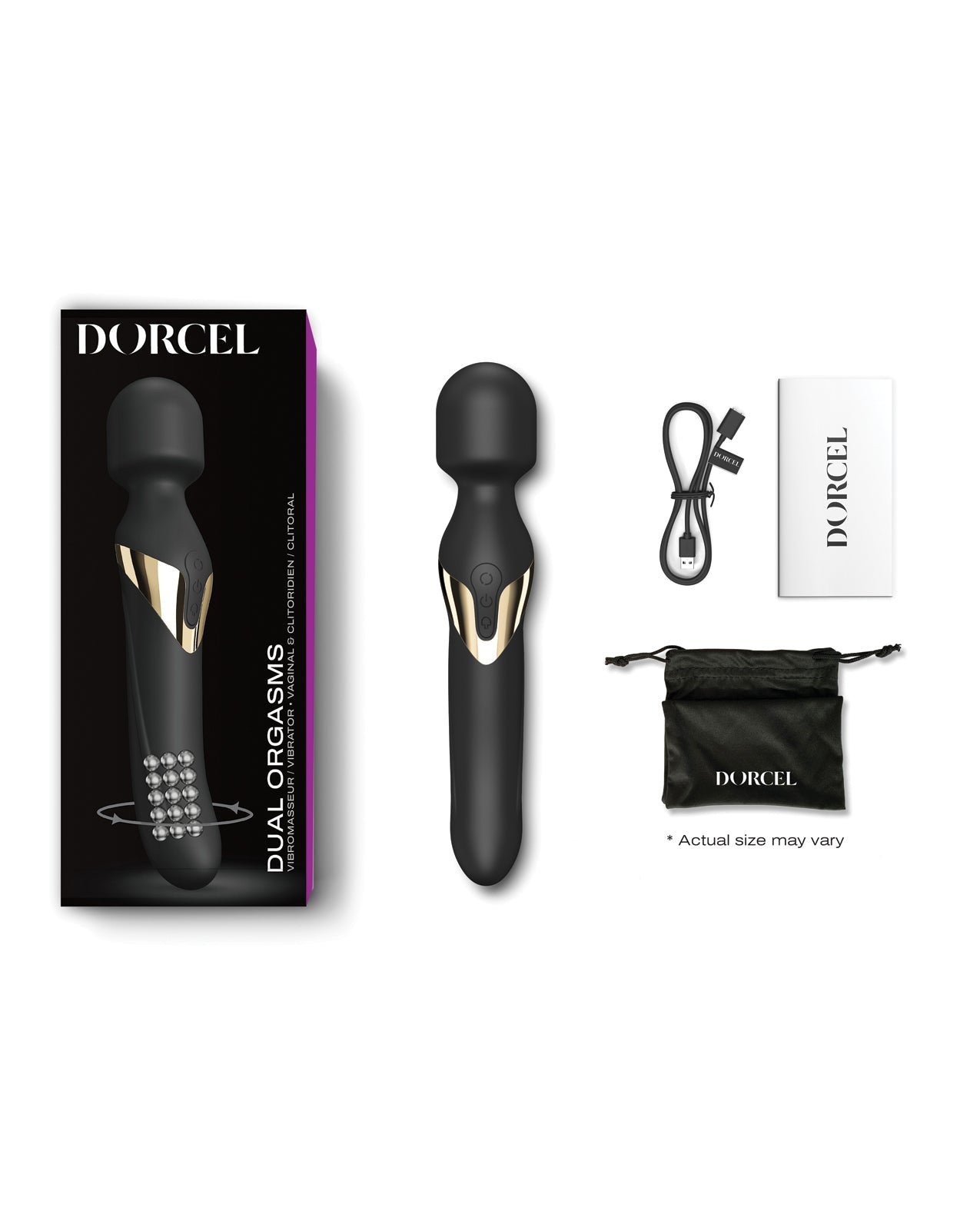 Dorcel Dual Orgasms Wand - Black/Gold | Shop Lowest Prices at Funlove.com