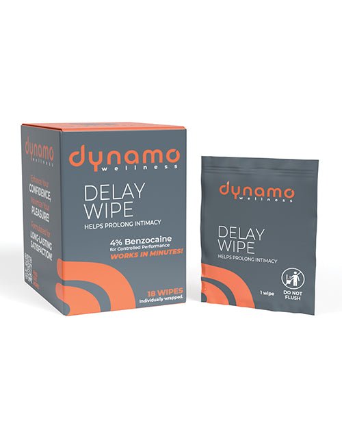 Dynamo Wellness Delay Wipe 4% - 18 Pack | Shop Lowest Prices at Funlove.com