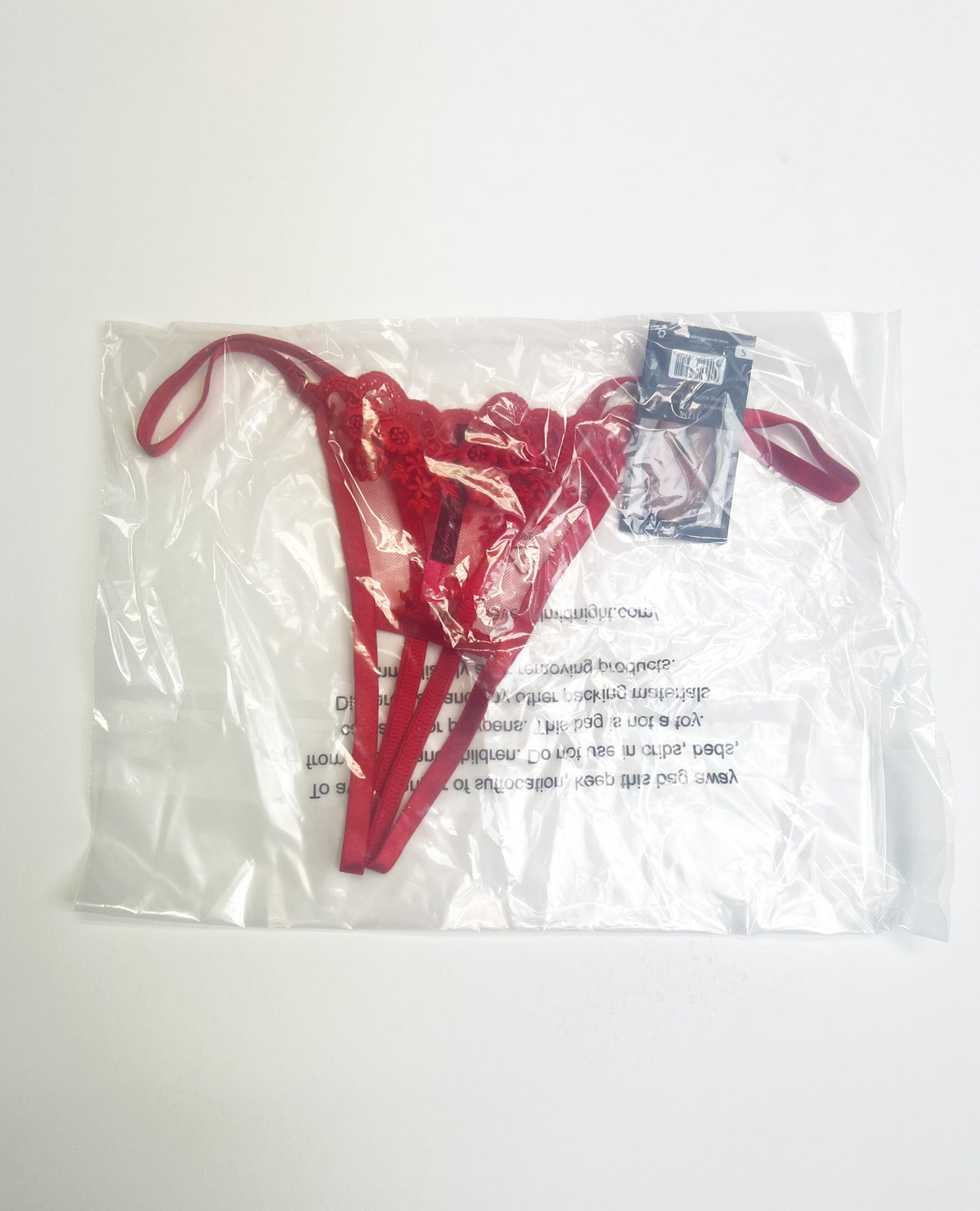 Embroidered Lace Open Crotch Thong w/Gold Accents - Red SM | Shop Lowest Prices at Funlove.com