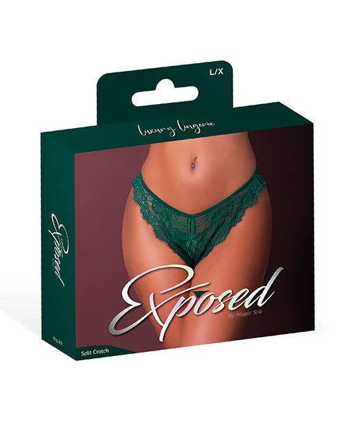 Evermore Split Crotch Panty - Emerald L/XL | Shop Lowest Prices at Funlove.com