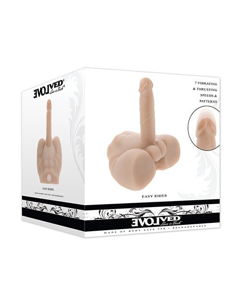 Evolved Easy Rider Thrusting & Vibrating Life - Like Dildo - Light | Shop Lowest Prices at Funlove.com
