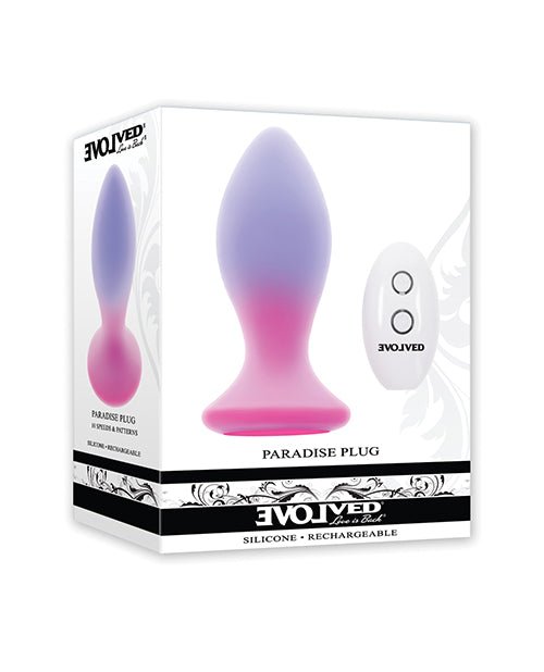 Evolved Paradise Plug Butt Plug w/Remote Control - Pink/Purple | Shop Lowest Prices at Funlove.com
