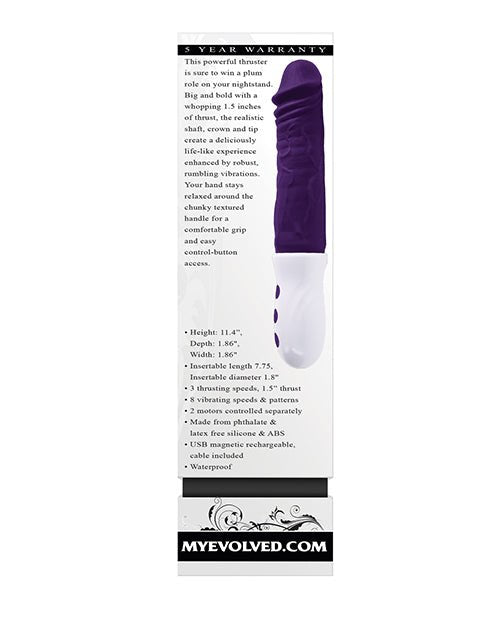 Evolved Plum Thrust Realistic Shaft Vibrator - Purple | Shop Lowest Prices at Funlove.com