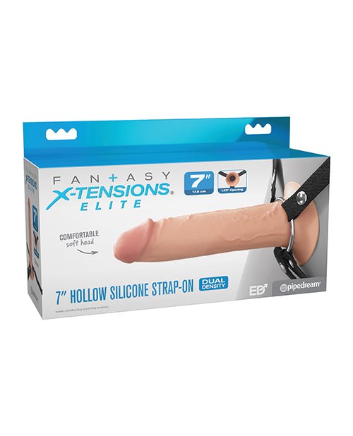 Fantasy X - Tensions Elite 7" Silicone Hollow Strap - on - Light | Shop Lowest Prices at Funlove.com