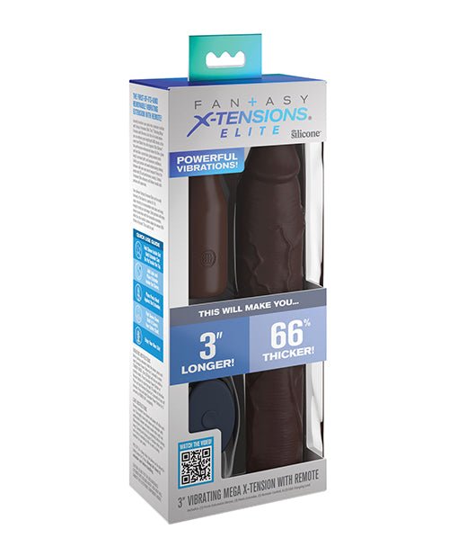 Fantasy X - tensions Elite 9" Sleeve Vibrating 3" Plug w/Remote - Brown | Shop Lowest Prices at Funlove.com