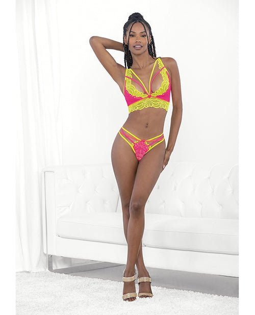 Festival Wear Strappy Lace Top & G - String Neon LG | Shop Lowest Prices at Funlove.com