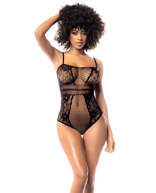 Floral Fishnet Bodysuit Black O/S | Shop Lowest Prices at Funlove.com