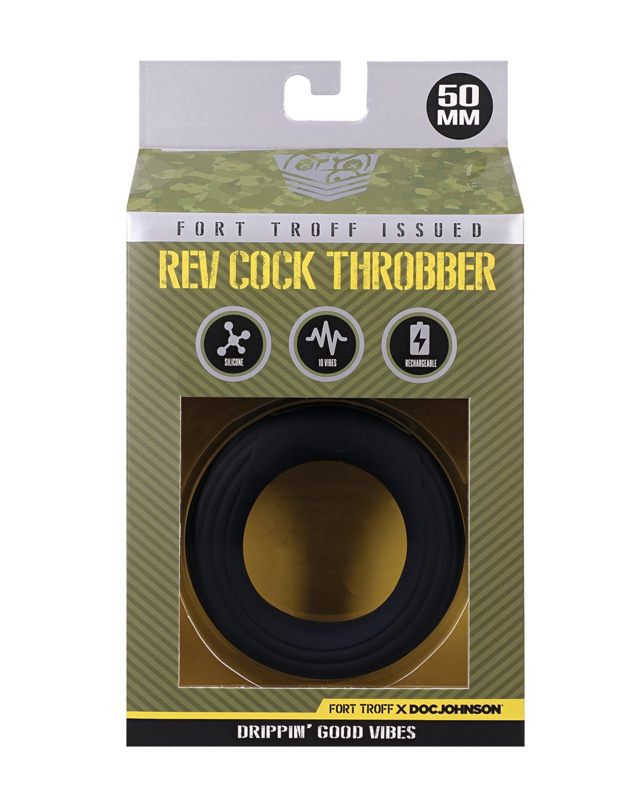 Fort Troff Rev Cock Throbber Vibrating Cock Ring - Large, Black | Shop Lowest Prices at Funlove.com