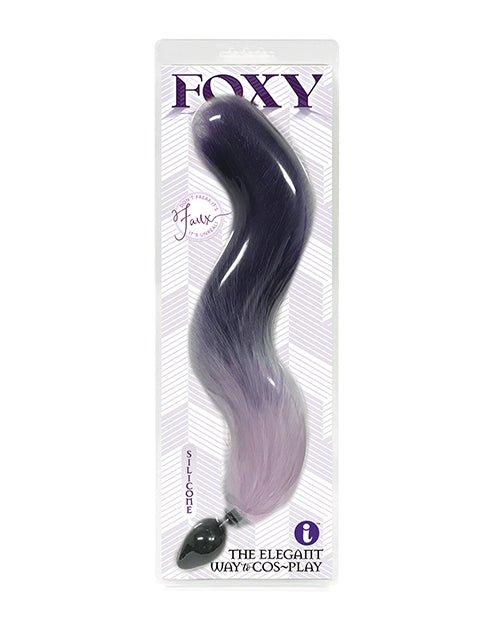 Foxy Fox Tail Silicone Butt Plug - Purple Gradient | Shop Lowest Prices at Funlove.com